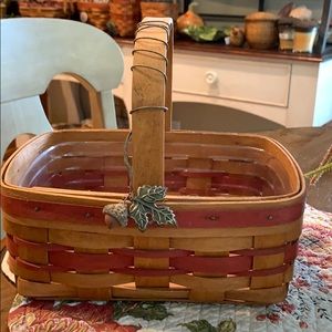 Longaberger basket with red trim